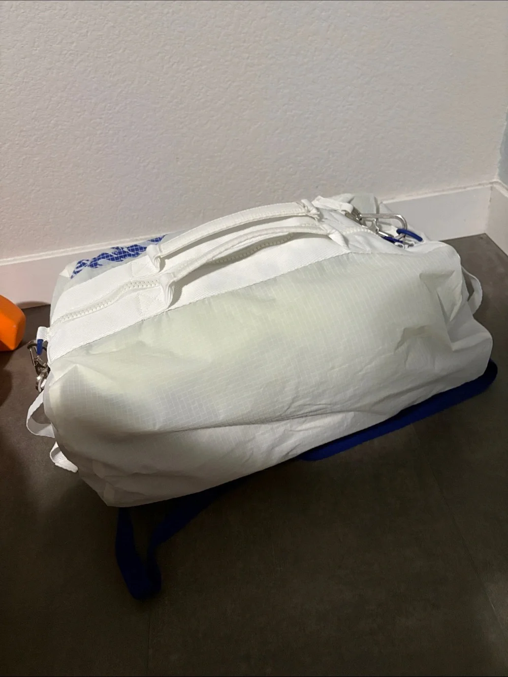 BNWT Burberry Nylon Duffle Backpack with EKD Royal Blue Logo